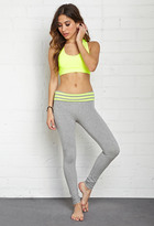 Thumbnail for your product : Forever 21 Striped Fold-Over Yoga Leggings