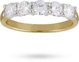 Thumbnail for your product : 1.00 Total Carat Weight Brilliant Cut Diamond 5 Stone Ring In 18 Carat Yellow Gold
