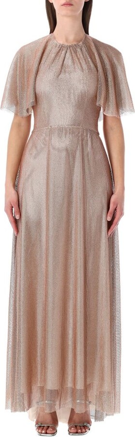 Alberta Ferretti Micro-Embellished Evening Dress