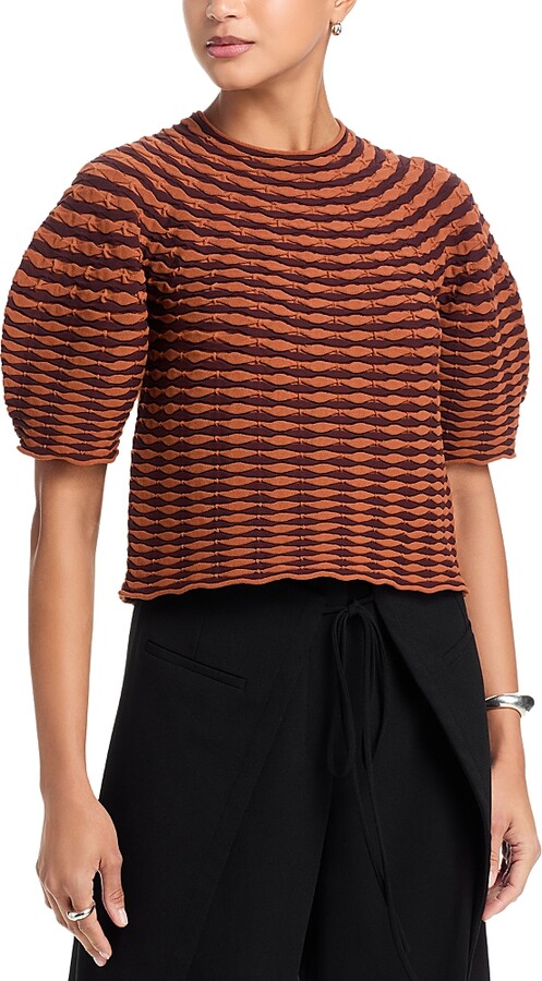 Pleats Please Issey Miyake Colorful Mushroom Knit Top