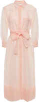 Thumbnail for your product : Maje Roane Belted Organza Midi Shirt Dress