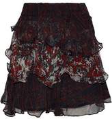Iro Ruffled Printed Georgette Mini Skirt