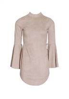 Thumbnail for your product : AX Paris Stone Faux Suede Flare Sleeve Dress