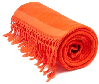 Loewe Paula's Ibiza - Tasselled Logo-jacquard Cotton-terry Towel - Orange