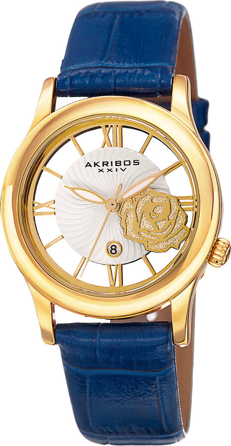 Akribos XXIV Ladies Leather Watch