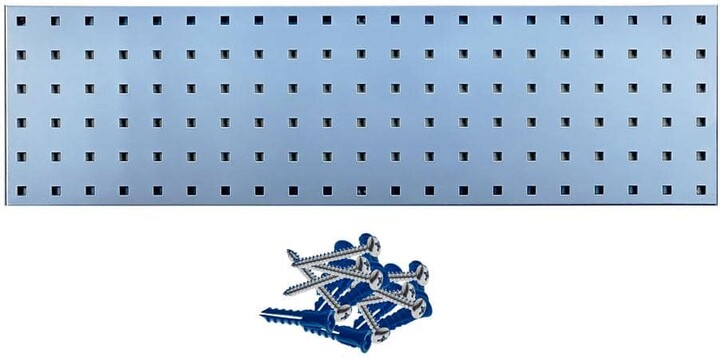 Triton Products (1) 31.5 in. W x 9 in. H Silver Epoxy, 18-Gauge Steel Square Hole Pegboard Strip