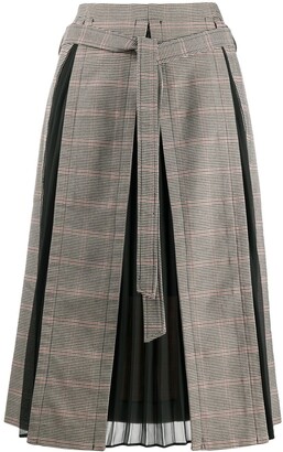 Rokh Contrast Panel Midi Skirt