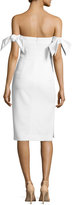 Thumbnail for your product : Milly Strapless Bow-Sleeve Italian Cady Midi Dress
