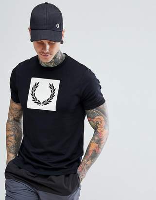 Fred Perry Printed Laurel Wreath T-Shirt In Black