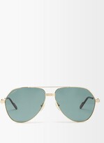 Thumbnail for your product : Cartier Aviator Metal Sunglasses