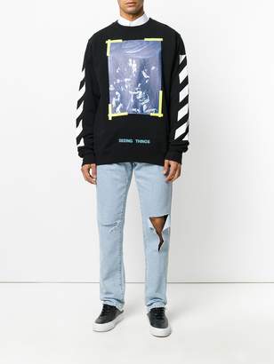 Off-White Diag raw cut jeans