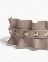 Thumbnail for your product : Valentino Rockstud frilled leather bracelet