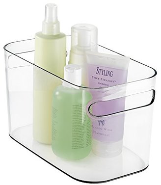 mDesign Bathroom Vanity Organizer Bin for Heath and Beauty Products/Supplies, Lotion, Perfume - 10" x 6" x 6", Clear