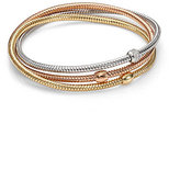 Thumbnail for your product : Roberto Coin Primavera Diamond, 18K White, Rose & Yellow Gold Three-Row Interlocked Bracelet