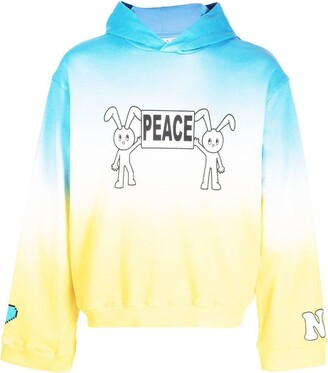 Natasha Zinko Peace-print stretch-cotton hoodie