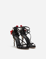 Thumbnail for your product : Dolce & Gabbana Satin sandals with embroidery