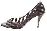 Thumbnail for your product : Pierre Hardy Striped Mesh Peep-Toe Pumps
