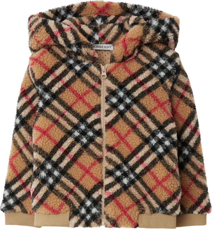 Burberry Children VintageCheck fleece hoodie ShopStyle Boys' Sweatshirts
