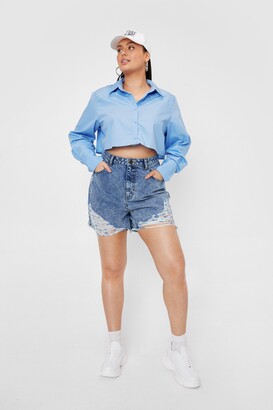 Nasty Gal Womens Plus Size Relaxed Distressed Mom Shorts