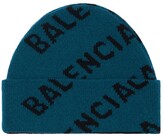 Thumbnail for your product : Balenciaga All Over Logo Wool Blend Beanie