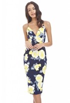 ax paris curve floral dip back dress