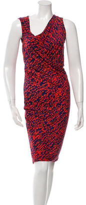 Halston Ruched Printed Dress w/ Tags