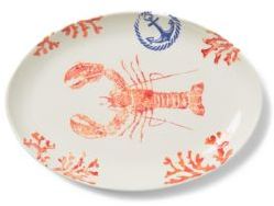Vietri Costiera Coral Lobster Oval Platter