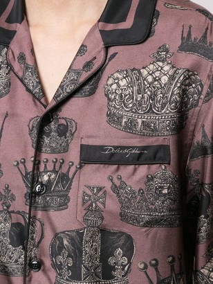 Dolce & Gabbana Crown Print Pyjama Shirt