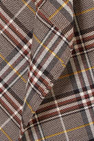 Thumbnail for your product : Monse Asymmetric Draped Checked Wool-blend Top - Brown
