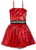 Thumbnail for your product : Un Deux Trois Girl's Sequin & Tulle Party Dress