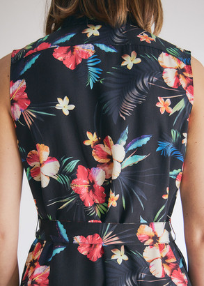 Engineered Garments Women's Classic Dress in Black Tropical Floral Print, Size 1