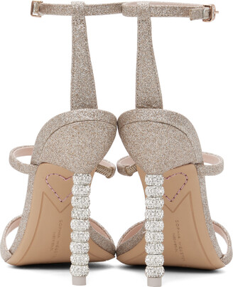 Sophia Webster Gold Rosalind Crystal Heeled Sandals