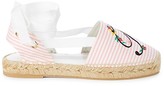 Thumbnail for your product : Roger Vivier Striped Floral Embroidered Espadrilles