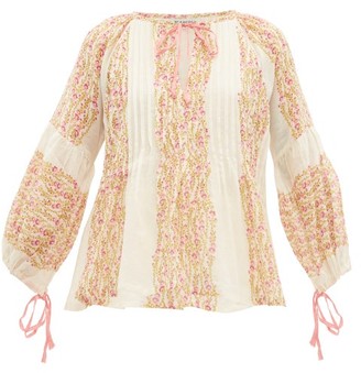 D'Ascoli Meadow Floral-print Cotton Blouse - Pink