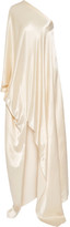 Thumbnail for your product : Rosetta Getty One-shoulder Washed-satin Gown - Cream
