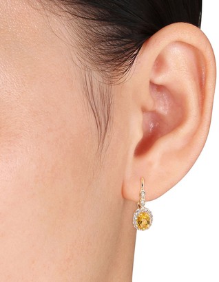 14K Citrine & Diamond Accent Earrings & Pendant Set