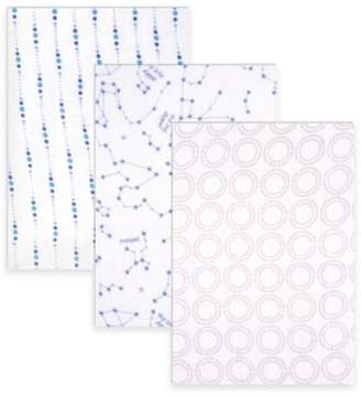 Baby Vision Hudson Baby 3-Pack Stars Swaddle Blankets in Blue