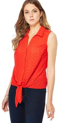 Principles - Red Broderie Anglaise Sleeveless Shirt