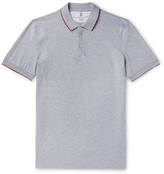Thumbnail for your product : Brunello Cucinelli Slim-Fit Contrast-Tipped Cotton-Jersey Polo Shirt