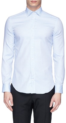 Armani Collezioni Diagonal stripe check cotton shirt