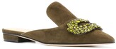 Thumbnail for your product : Giannico Daphne crystal flat mules
