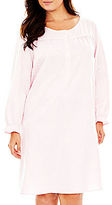 Thumbnail for your product : JCPenney Adonna Long-Sleeve Brushed-Back Satin Nightgown - Plus
