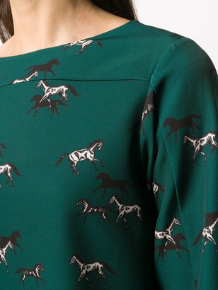 Altea Horse-Print Midi Dress