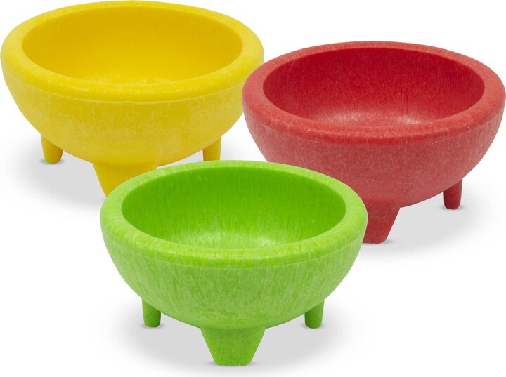 Cook Pro Set of 3 PP Guacamole Bowl, Red, Yellow, Green