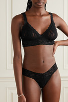 Thumbnail for your product : Hanky Panky Signature Set Of Three Low-rise Stretch-lace Thongs - Black