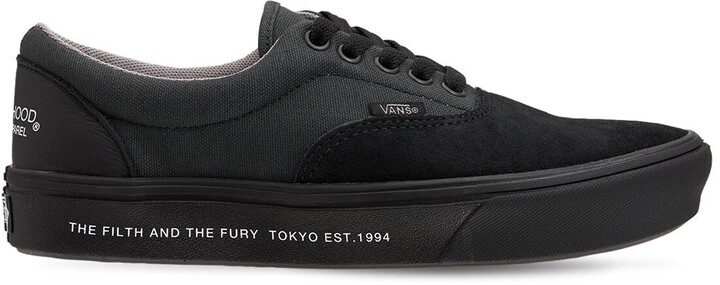 plain black leather vans