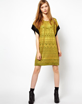 Thumbnail for your product : Denham Jeans Dress With Metallic Geo-Tribal Print