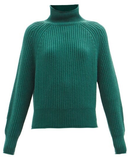 Green roll neck top Clearance