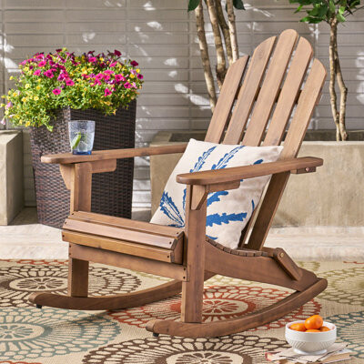 Ophelia & Co. Relax In Yard With Rocking Chair - Made Of Wood Outdoor Resting With A Classic Look