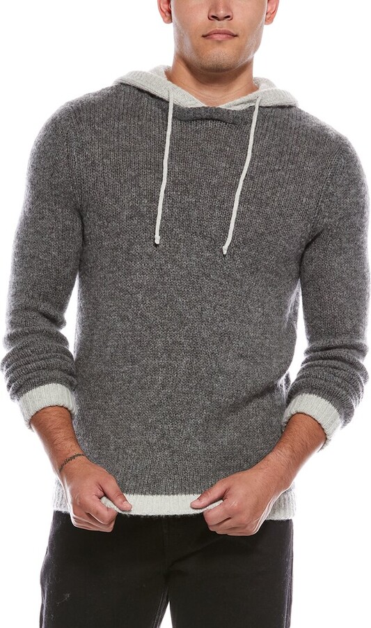 Amicale Cashmere Brioche Two-Tone Cashmere Crewneck Sweater